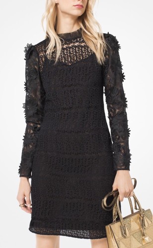 michael michael kors floral appliqué lace dress
